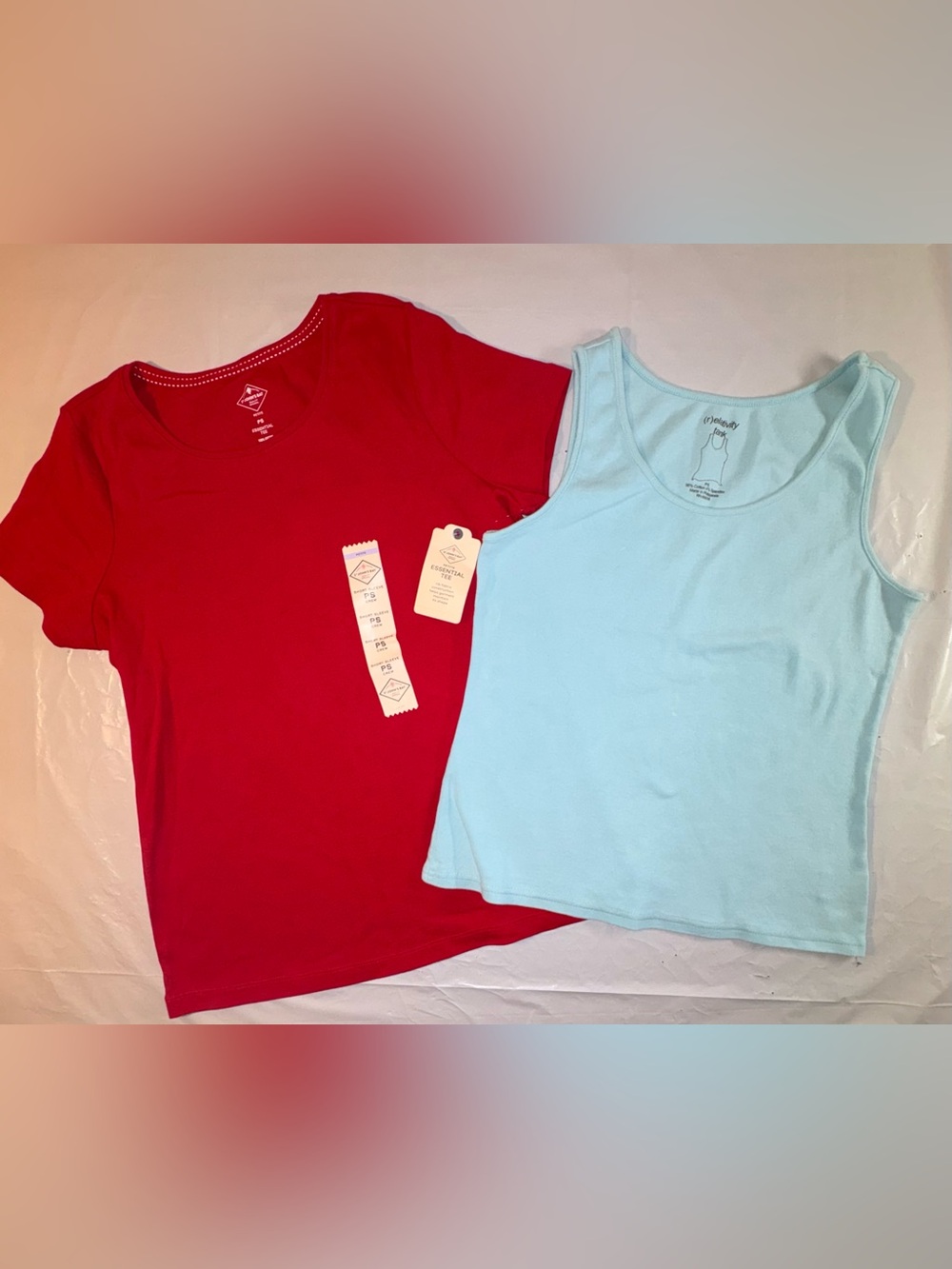 NWT & EUC Petite Crew Neck Tee & Scoop Neck Tank w Shelf Bra